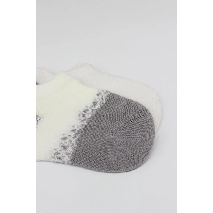 Mey İthalat®   2Li Penye Sneakers Çorap 20105 Ekru Gri