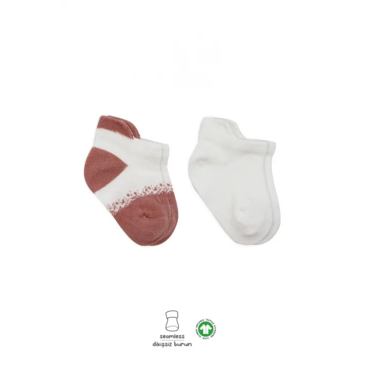 Mey İthalat®   2Li Penye Sneakers Çorap 20105 Ekru Pudra