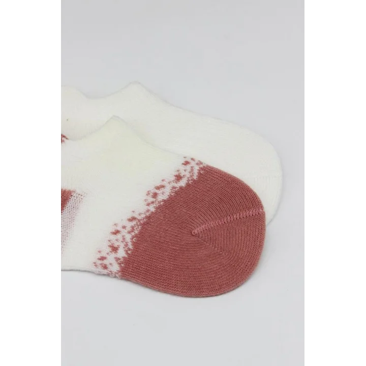 Mey İthalat®   2Li Penye Sneakers Çorap 20105 Ekru Pudra