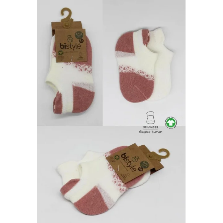 Mey İthalat®   2Li Penye Sneakers Çorap 20105 Ekru Pudra