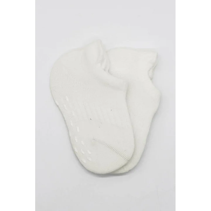 Mey İthalat®   2Li Sneakers Kaymaz Basic Penye Çorap 20103 Ekru Ekru