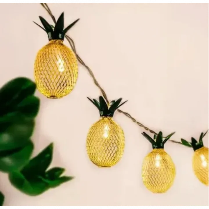 Mey İthalat® 2 Metre 10 LED Pilli 2 Kademeli Ananas Led Işık