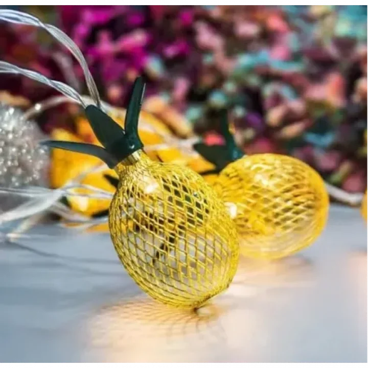Mey İthalat® 2 Metre 10 LED Pilli 2 Kademeli Ananas Led Işık
