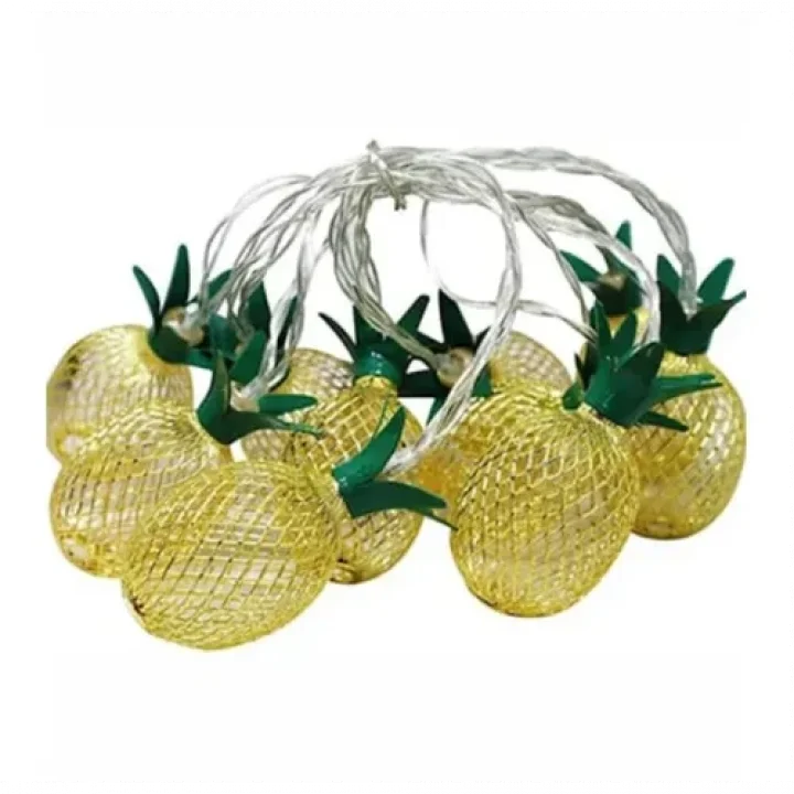 Mey İthalat® 2 Metre 10 LED Pilli 2 Kademeli Ananas Led Işık