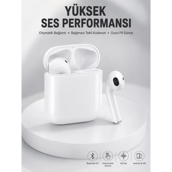 Mey İthalat® 2. Nesil Bluetooth Android ve İOS Uyumlu Kablosuz Kulaklık Çağrı Cevaplama