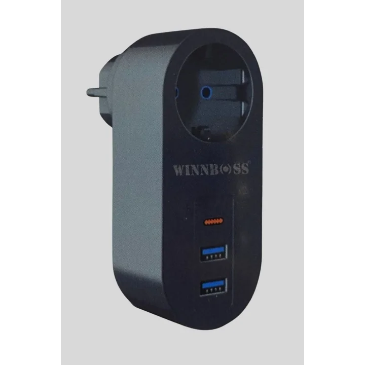 Mey İthalat®  2 USB,1 TYPE-C Girişli 1li Çocuk Korumalı,Isıya Karşı Dayanıklı 2500Watt Termal Akım Korumalı Priz