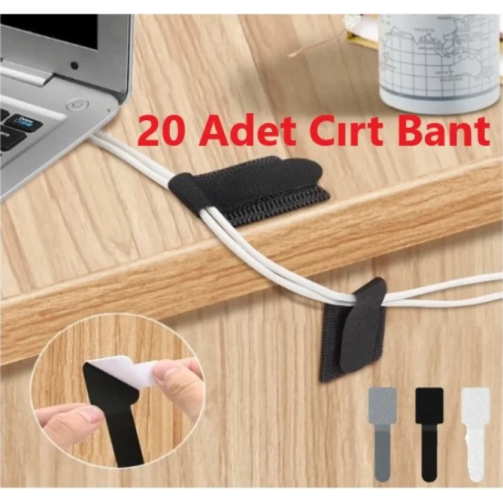 Mey İthalat® 20 Adet Kendinden Yapışkanlı Cırt Cırtlı Bant