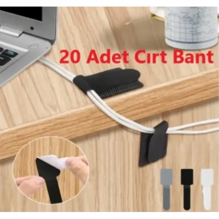 Mey İthalat® 20 Adet Kendinden Yapışkanlı Cırt Cırtlı Bant