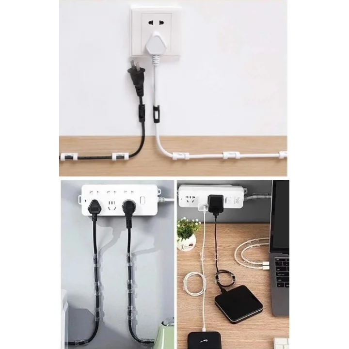 Mey İthalat® 20li Yapışkanlı Kablo Sabitleyici Şeffaf Klips