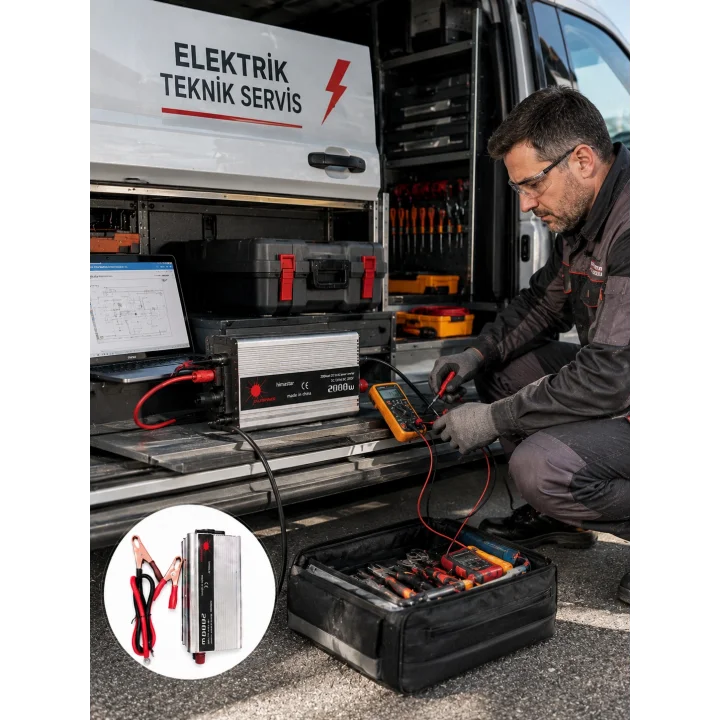 Mey İthalat® 2000W Yüksek Güçlü Araç İnvertörü Priz Çıkışlı Elektrik Dönüştürücü