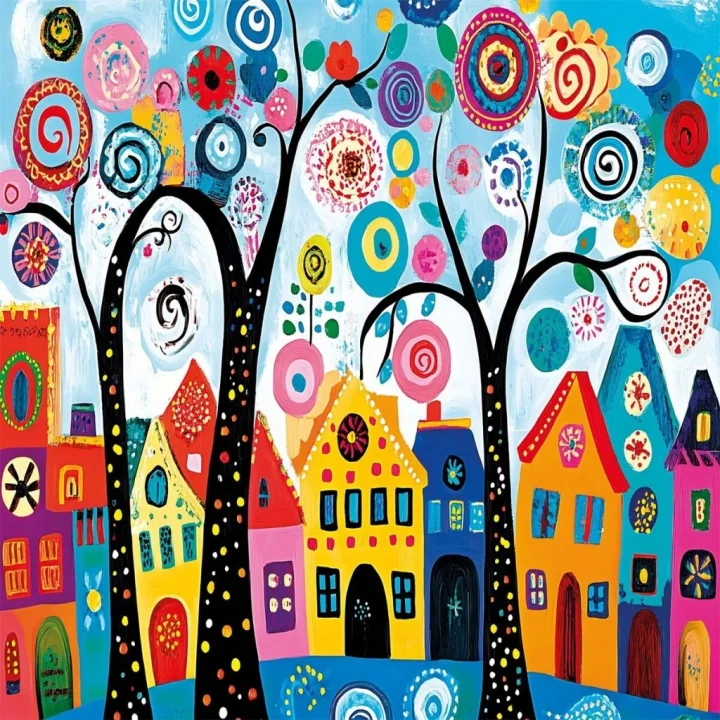 Mey İthalat® 20085 PUZZLE 500 CANDY TREE TOWN