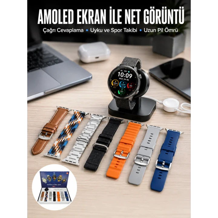 Mey İthalat® 2025 Model Akıllı Saat ve 2.Nesil TWS Bluetooth Kulaklık Yüksek Ses Kaliteli Yeni Nesil