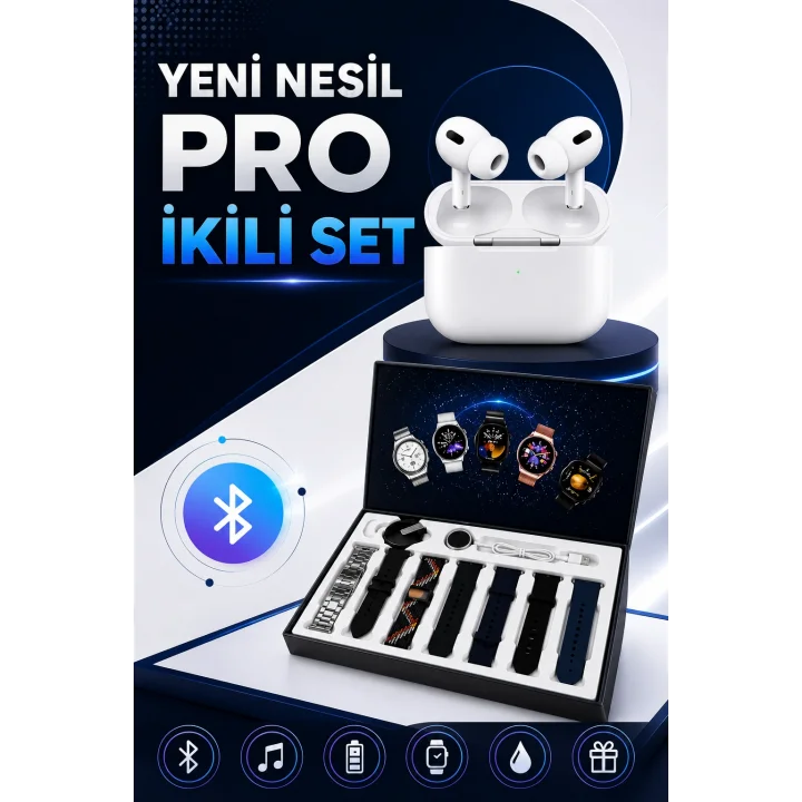 Mey İthalat® 2025 Model Akıllı Saat ve Yeni Nesil Pro Bluetooth Kulaklık ANC Özelliği