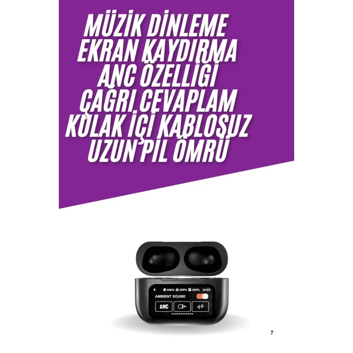 Mey İthalat® 2025 Model Bluetooth Kulaklık Dokunmatik Ekran Yüksek Ses Kalitesi Yeni Nesil