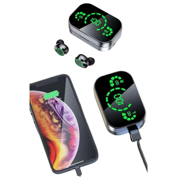 Mey İthalat® 2025 Model Bluetooth Kulaklık Telefon Şarj Edebilen Çağrı Cevaplama Dijital Göstergeli