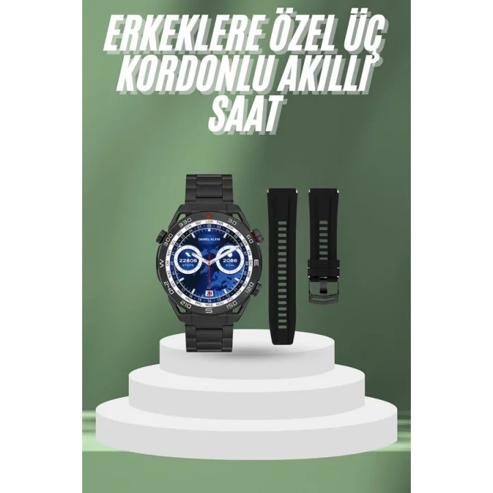 Mey İthalat® 2025 Model Yuvarlak Ekran Android ve İOS Uyumlu GPS Takibi Yapabilen Akıllı Saat Yeni Nesil