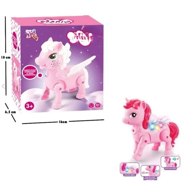 Mey İthalat® 2570 YÜRÜYEN PİLLİ AT PEMBE