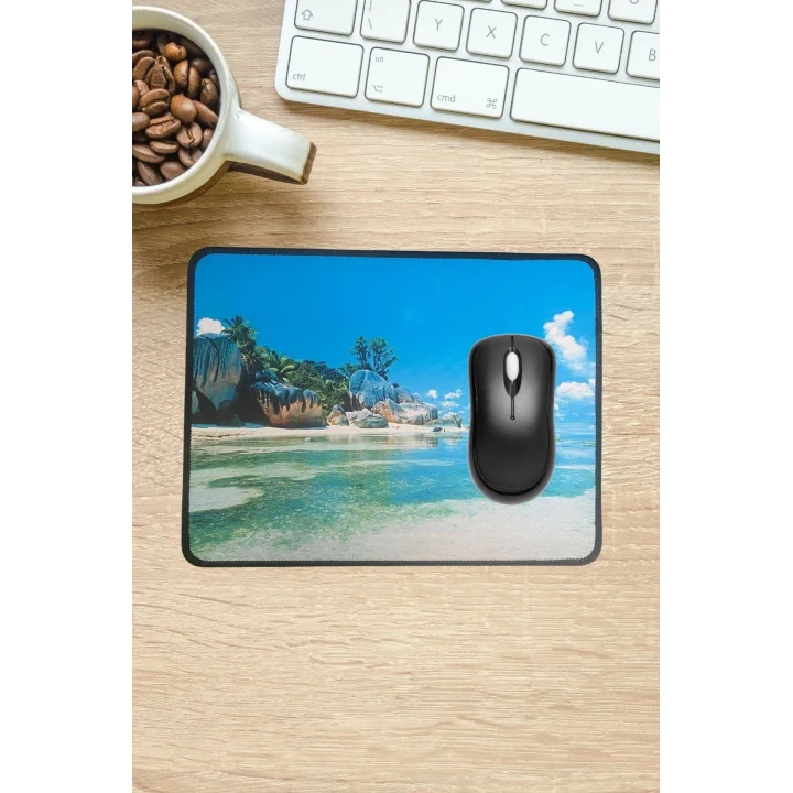 Mey İthalat®  25x32 cm Küçük Boy Mouse Pad Manzara Ada