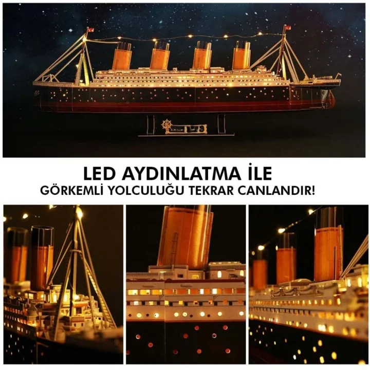 Mey İthalat® 266 Parça 3D Puzzle Led Işıklı