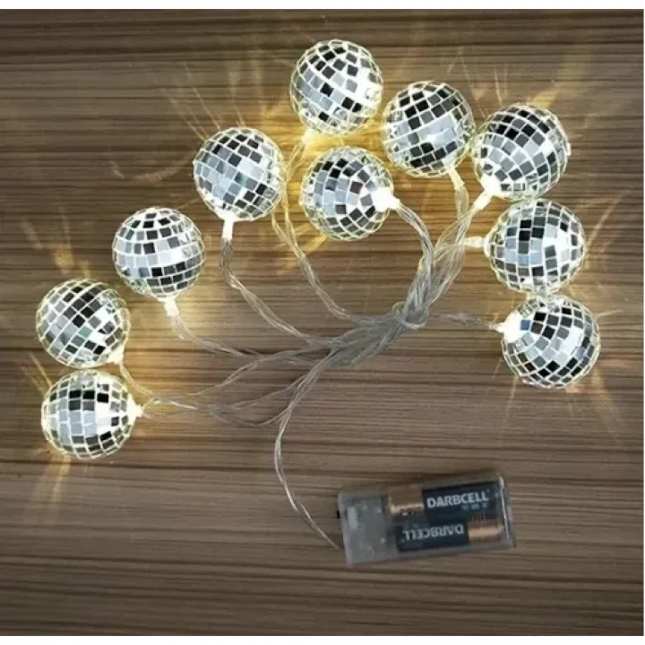 Mey İthalat® 2m 10 LED Pilli Disko Toplu Işık