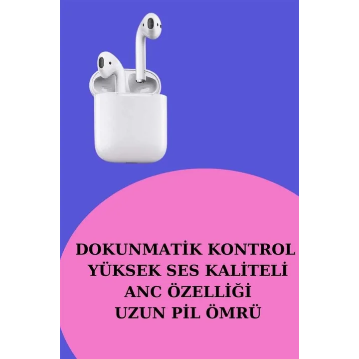 Mey İthalat® 3 Kordonlu Dokunmatik Ekran Akıllı Saat ve 2.Nesil Kablosuz Bluetooth Kulaklık ANC/ENC