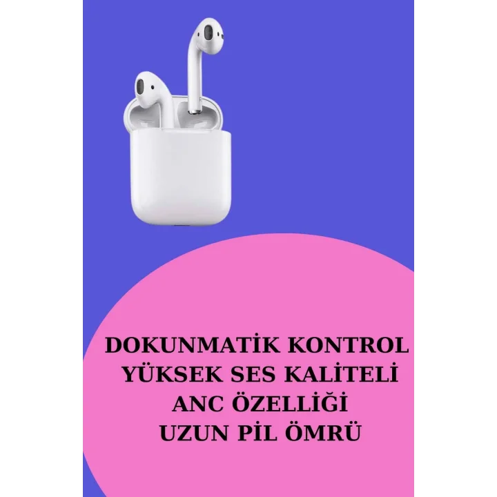 Mey İthalat® 3 Kordonlu Dokunmatik Ekran Akıllı Saat ve 2.Nesil Kablosuz Bluetooth Kulaklık ANC/ENC