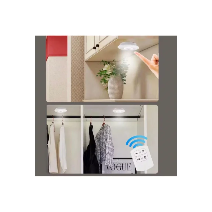Mey İthalat® 3 Lü Kumandalı Yapışkanlı Kablosuz Pilli Led Spot a Işıldak