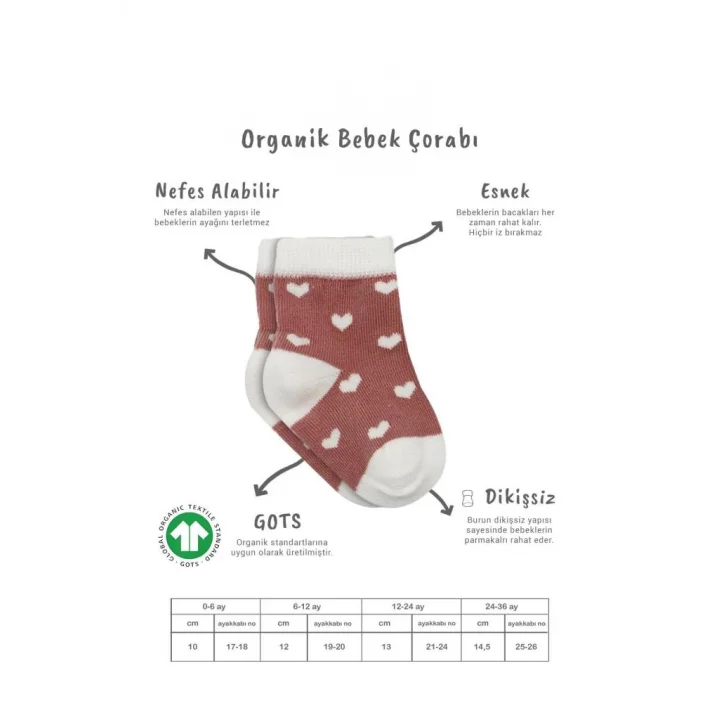 Mey İthalat®   3Lü Penye Cute Stars Soket Çorap BS10115 Pudra
