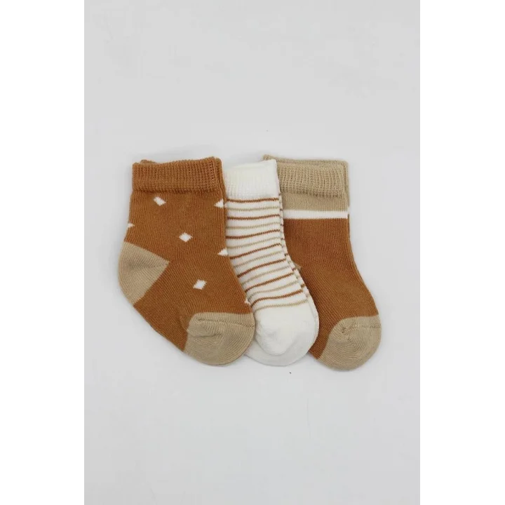 Mey İthalat®   3Lü Penye Erkek Soket Çorap 10111 Hardal