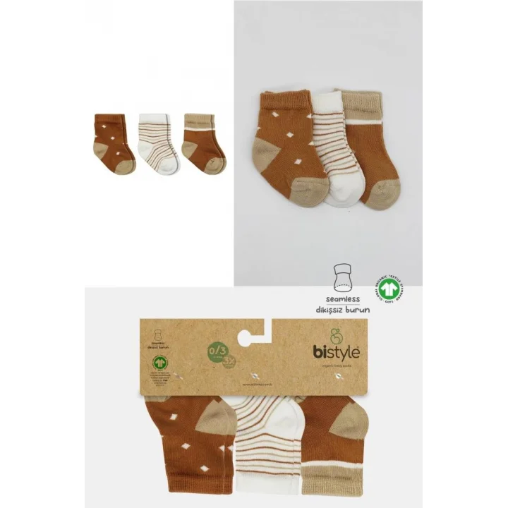 Mey İthalat®   3Lü Penye Erkek Soket Çorap 10111 Hardal