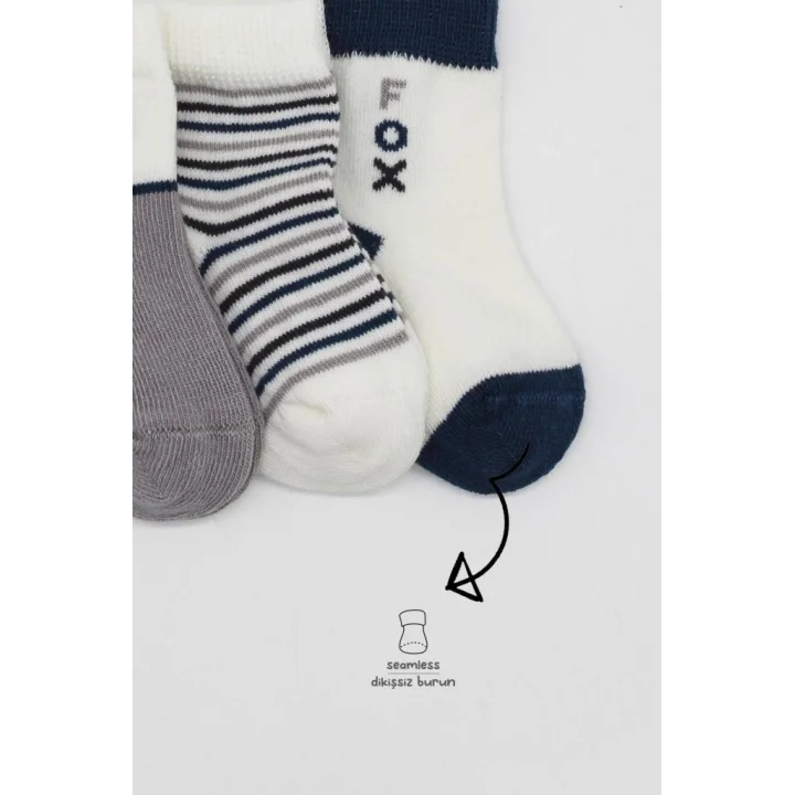 Mey İthalat®   3Lü Penye Soket Çorap 10109 Gri