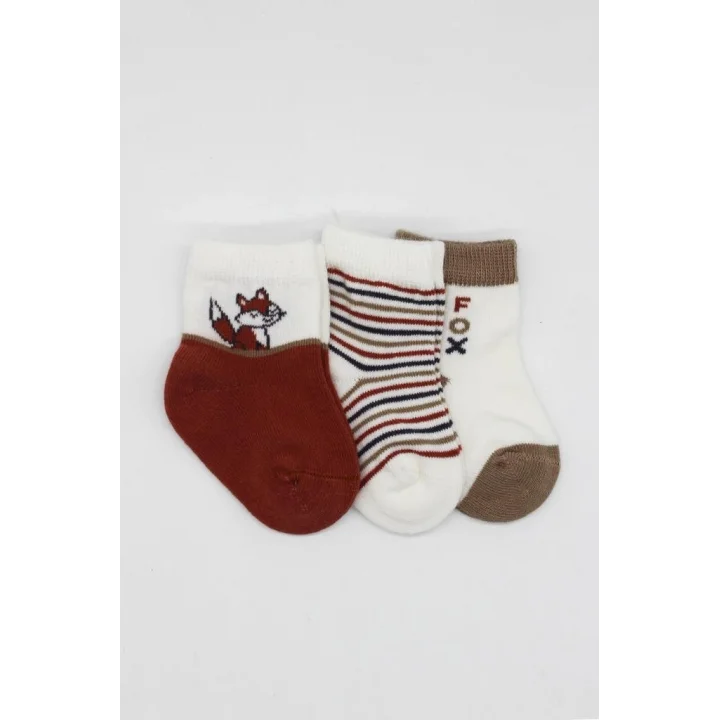 Mey İthalat®   3Lü Penye Soket Çorap 10109 Kiremit