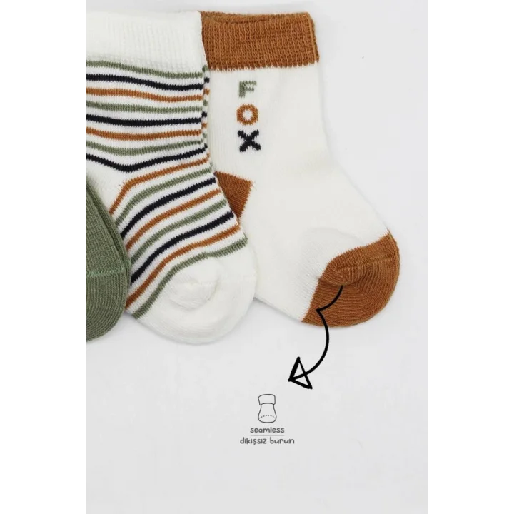 Mey İthalat®   3Lü Penye Soket Çorap 10109 Nil