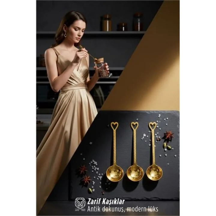 Mey İthalat® 3 lü Şeker ve Ölçü Kaşığı Vintage Design 715870