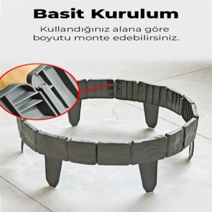 Mey İthalat® 3LÜ TAŞ GÖRÜNÜMLÜ BAHÇE ÇİTİ