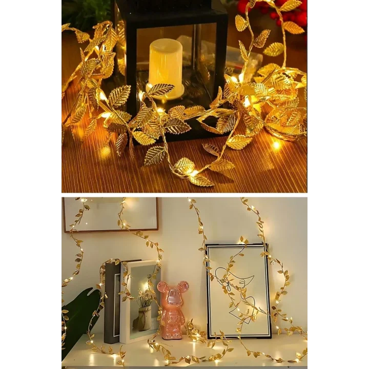 Mey İthalat® 3 Metre Yaldızlı Gold LED Işık – Dekoratif Ortam ve Yılbaşı Aydınlatması