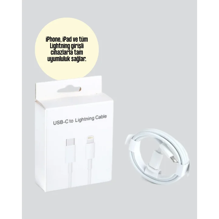 Mey İthalat® 30W Type-C Lightning Hızlı Şarj Kablosu 1.2m iPhone Uyumlu
