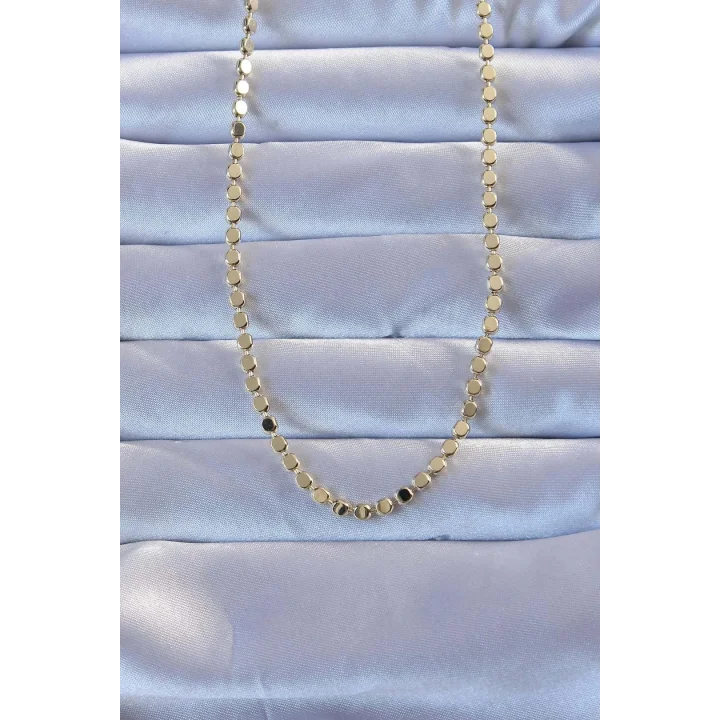 Mey İthalat® 316L Çelik Gold Renk 60 cm Parçalı Ezme Kolye