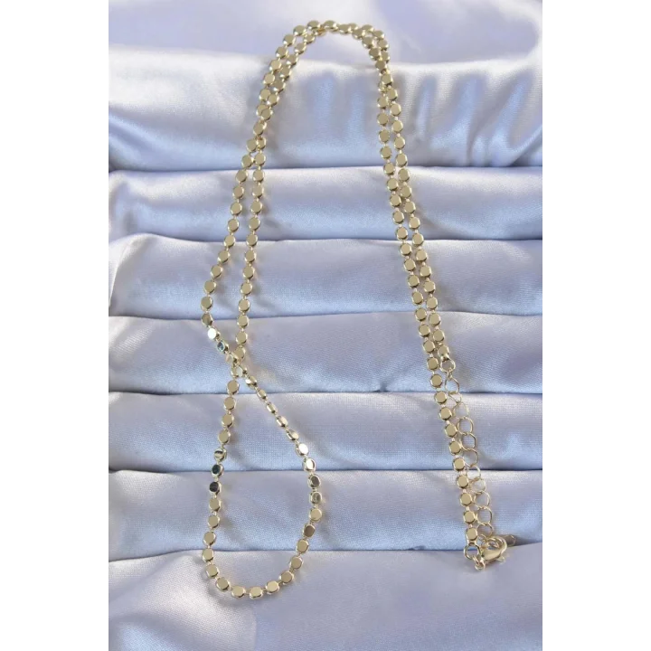 Mey İthalat® 316L Çelik Gold Renk 60 cm Parçalı Ezme Kolye