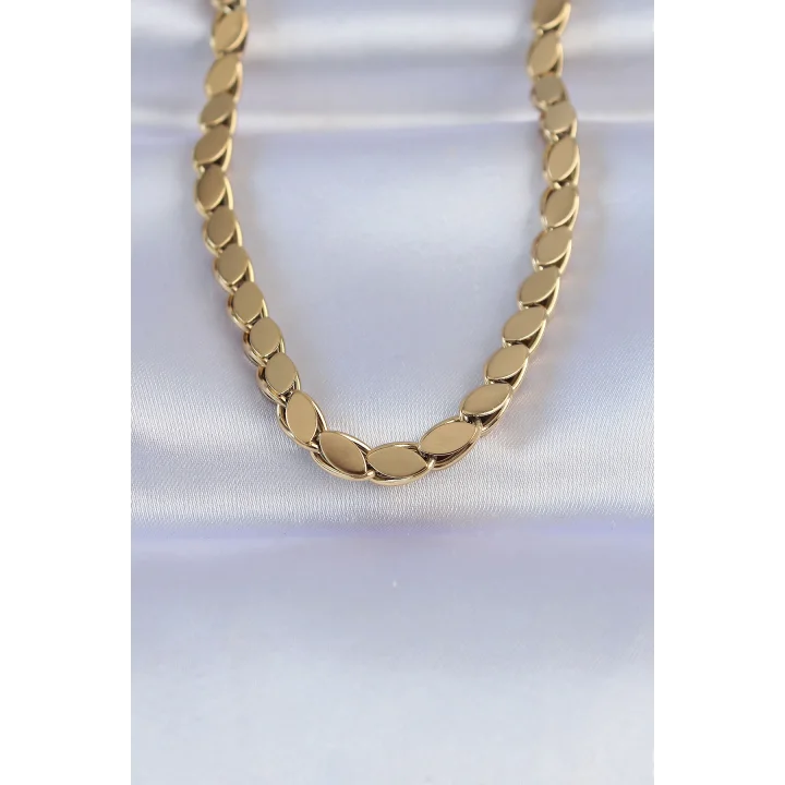 Mey İthalat® 316L Çelik Gold Renk Arpa Model Kolye