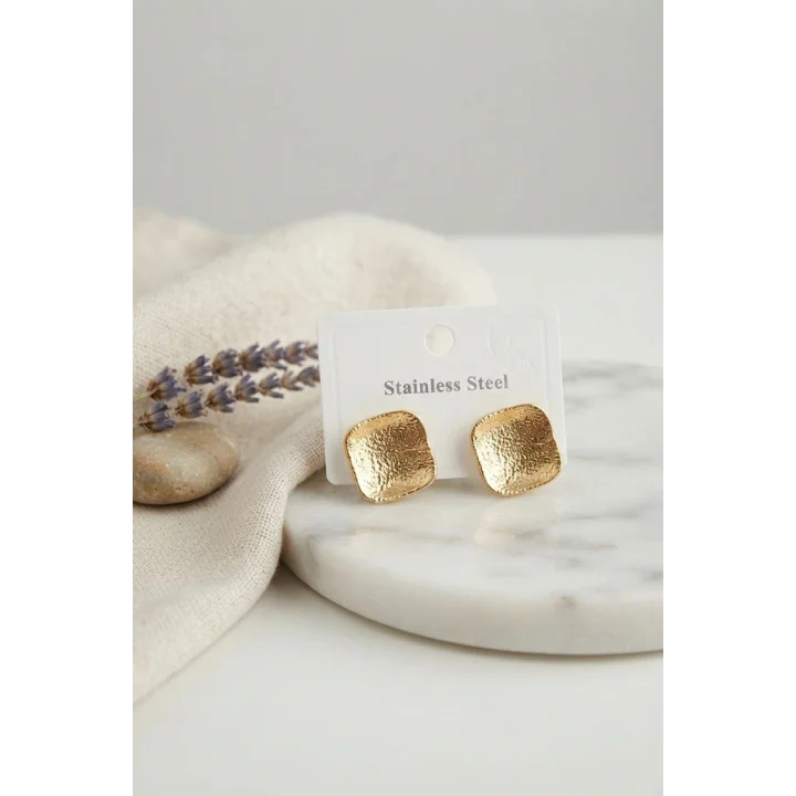 Mey İthalat® 316L Çelik Gold Renk Ters Bombe Model Küpe