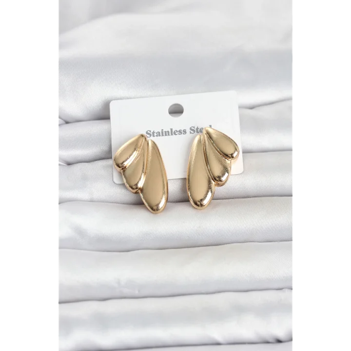 Mey İthalat® 316L Çelik Gold Renk Vintage Kadın Küpe