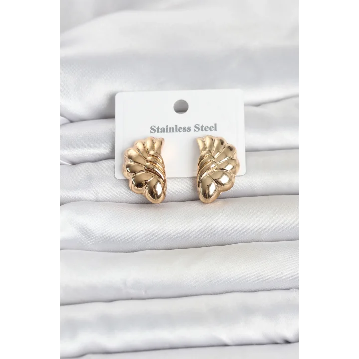 Mey İthalat® 316L Çelik Gold Renk Vintage Model Kadın Küpe