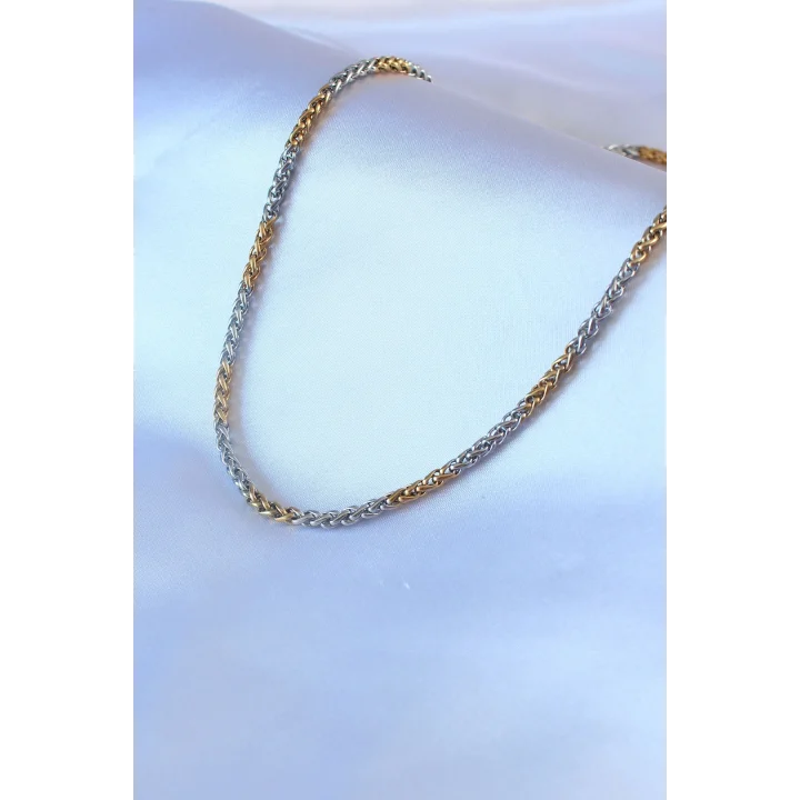 Mey İthalat® 316L Çelik Mix Renk Kalın Zincir Model Erkek Kolye