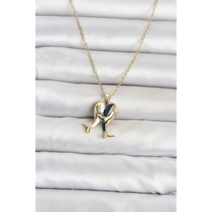 Mey İthalat® 316L Çelik Zincir Gold Renk Dolphin Model Kadın Kolye