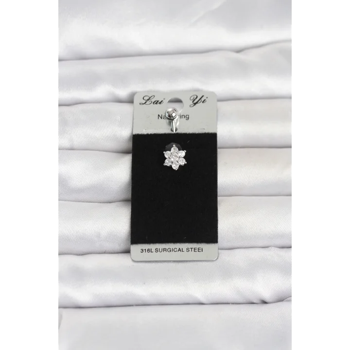 Mey İthalat® 316L Cerrahi Çelik Çiçek Model Göbek Piercing