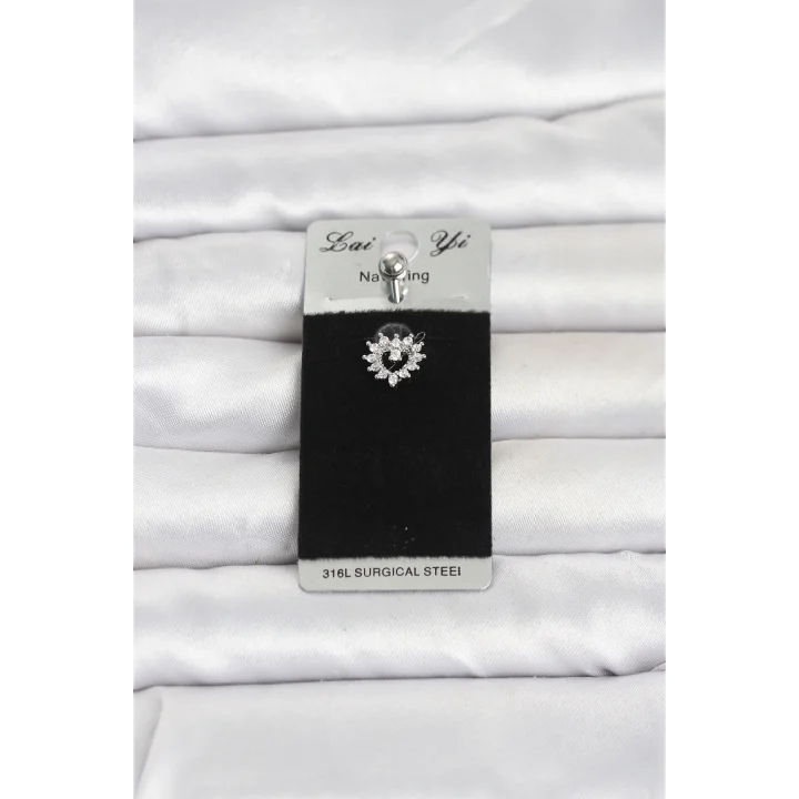 Mey İthalat® 316L Cerrahi Çelik Kalp Model Göbek Piercing