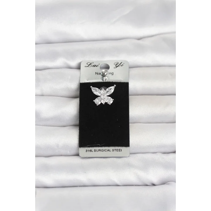 Mey İthalat® 316L Cerrahi Çelik Kelebek Model Göbek Piercing