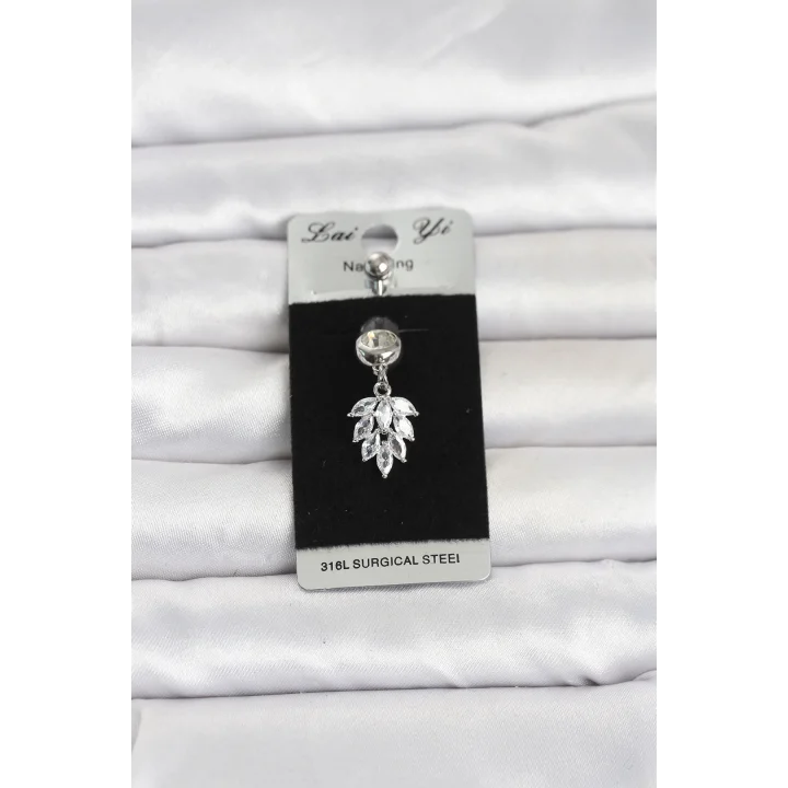 Mey İthalat® 316L Cerrahi Çelik Sallantılı Başak Model Göbek Piercing