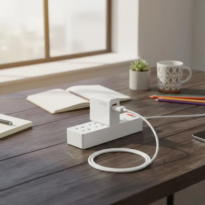 Mey İthalat®  33W Hızlı Şarj Adaptörü – Type-C Kablolu, USB Çıkışlı, Akıllı Şarj Destekli Duvar Tipi Şarj Cihazı